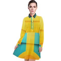 Colorful Rainbow Pattern Digital Art Abstract Minimalist Minimalism Long Sleeve Chiffon Shirt Dress