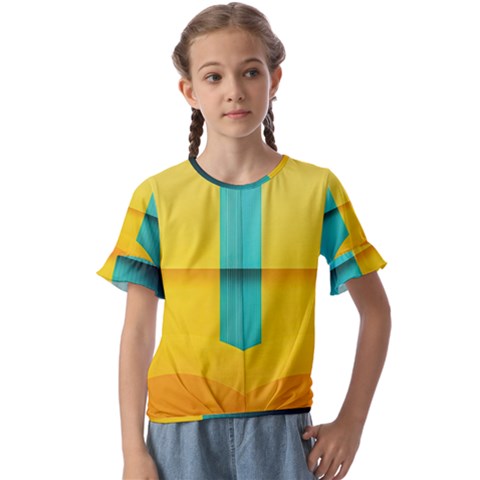 Colorful Rainbow Pattern Digital Art Abstract Minimalist Minimalism Kids  Cuff Sleeve Scrunch Bottom T-shirt by Bedest