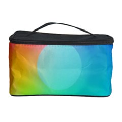 Circle Colorful Rainbow Spectrum Button Gradient Psychedelic Art Cosmetic Storage Case by Maspions