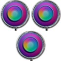 Circle Colorful Rainbow Spectrum Button Gradient Psychedelic Art Mini Round Pill Box (Pack of 3) View1
