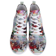 Digital Computer Technology Office Information Modern Media Web Connection Art Creatively Colorful C Men s Lightweight High Top Sneakers