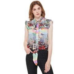 Digital Computer Technology Office Information Modern Media Web Connection Art Creatively Colorful C Frill Detail Shirt