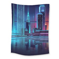 Digital Art Artwork Illustration Vector Buiding City Medium Tapestry