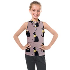 Cat Egyptian Ancient Statue Egypt Culture Animals Kids  Sleeveless Polo T-shirt