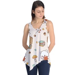 Bear Cartoon Background Pattern Seamless Animal Sleeveless Tunic by Maspions