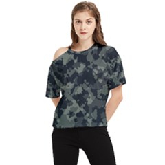 Camouflage, Pattern, Abstract, Background, Texture, Army One Shoulder Cut Out T-shirt by nateshop