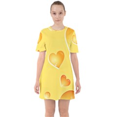 Cheese Texture, Macro, Food Textures, Slices Of Cheese Sixties Short Sleeve Mini Dress by nateshop
