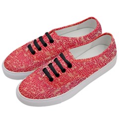 Chinese Hieroglyphs Patterns, Chinese Ornaments, Red Chinese Women s Classic Low Top Sneakers by nateshop