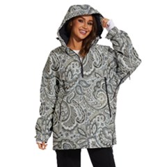 Gray Paisley Texture, Paisley Women s Ski And Snowboard Waterproof Breathable Jacket by nateshop