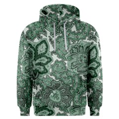 Green Ornament Texture, Green Flowers Retro Background Men s Overhead Hoodie by nateshop