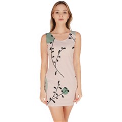 Plants Pattern Design Branches Branch Leaves Botanical Boho Bohemian Texture Drawing Circles Nature Bodycon Dress