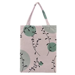 Plants Pattern Design Branches Branch Leaves Botanical Boho Bohemian Texture Drawing Circles Nature Classic Tote Bag by Maspions