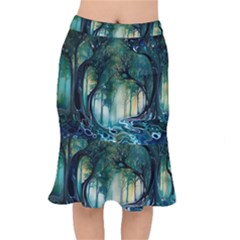 Trees Forest Mystical Forest Background Landscape Nature Short Mermaid Skirt