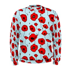 Poppies Flowers Red Seamless Pattern Men s Sweatshirt by Maspions