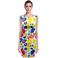 Colored Blots Painting Abstract Art Expression Creation Color Palette Paints Smears Experiments Mode Sleeveless Velvet Midi Dress by Maspions