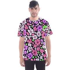Flowers Floral Pattern Digital Texture Beautiful Men s Sport Mesh T-shirt