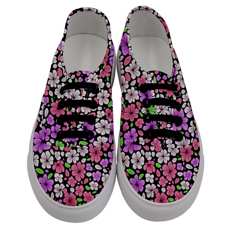 Flowers Floral Pattern Digital Texture Beautiful Men s Classic Low Top Sneakers