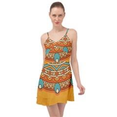 Mandala Orange Summer Time Chiffon Dress
