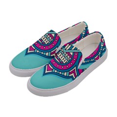 Mandala Blue Women s Canvas Slip Ons