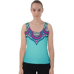 Mandala Blue Velvet Tank Top