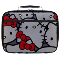 Hello Kitty, Pattern, Red Full Print Lunch Bag by nateshop