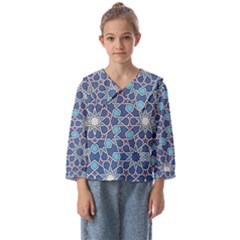 Islamic Ornament Texture, Texture With Stars, Blue Ornament Texture Kids  Sailor Shirt by nateshop