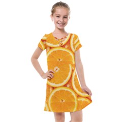 Oranges Textures, Close-up, Tropical Fruits, Citrus Fruits, Fruits Kids  Cross Web Dress by nateshop