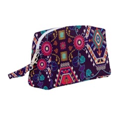 Pattern, Ornament, Motif, Colorful Wristlet Pouch Bag (medium)