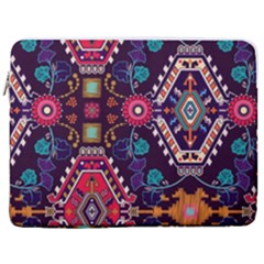 Pattern, Ornament, Motif, Colorful 17  Vertical Laptop Sleeve Case With Pocket by nateshop