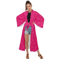 Pink Pattern, Abstract, Background, Bright, Desenho Maxi Kimono by nateshop