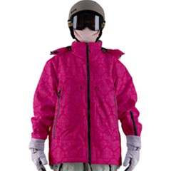 Pink Pattern, Abstract, Background, Bright, Desenho Women s Zip Ski And Snowboard Waterproof Breathable Jacket by nateshop