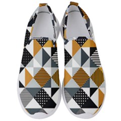 Pattern Tile Squares Triangles Seamless Geometry Men s Slip On Sneakers