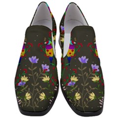 Bird Flower Plant Nature Women Slip On Heel Loafers by Maspions