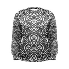 Monochrome Maze Design Print Women s Sweatshirt by dflcprintsclothing