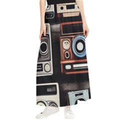 Retro Cameras Old Vintage Antique Technology Wallpaper Retrospective Maxi Chiffon Skirt by Grandong