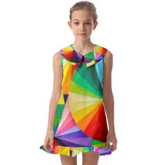 Bring Colors To Your Day Kids  Pilgrim Collar Ruffle Hem Dress