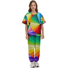 Bring Colors To Your Day Kids  T-shirt And Pants Sports Set by elizah032470