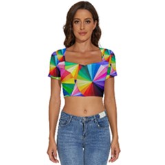 Bring Colors To Your Day Short Sleeve Square Neckline Crop Top  by elizah032470