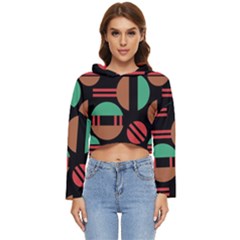 Abstract Geometric Pattern Women s Lightweight Cropped Hoodie by Maspions