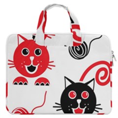 Cat Little Ball Animal Macbook Pro 15  Double Pocket Laptop Bag  by Maspions