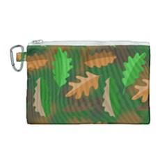 Leaves Foliage Pattern Oak Autumn Canvas Cosmetic Bag (large) by Maspions