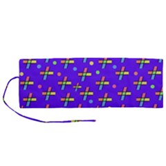 Abstract Background Cross Hashtag Roll Up Canvas Pencil Holder (m)