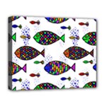 Fish Abstract Colorful Deluxe Canvas 20  x 16  (Stretched)