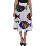 Fish Abstract Colorful Perfect Length Midi Skirt