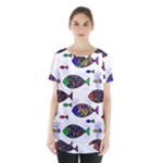 Fish Abstract Colorful Skirt Hem Sports Top