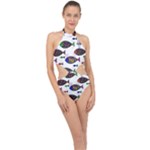 Fish Abstract Colorful Halter Side Cut Swimsuit