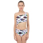 Fish Abstract Colorful Spliced Up Two Piece Swimsuit
