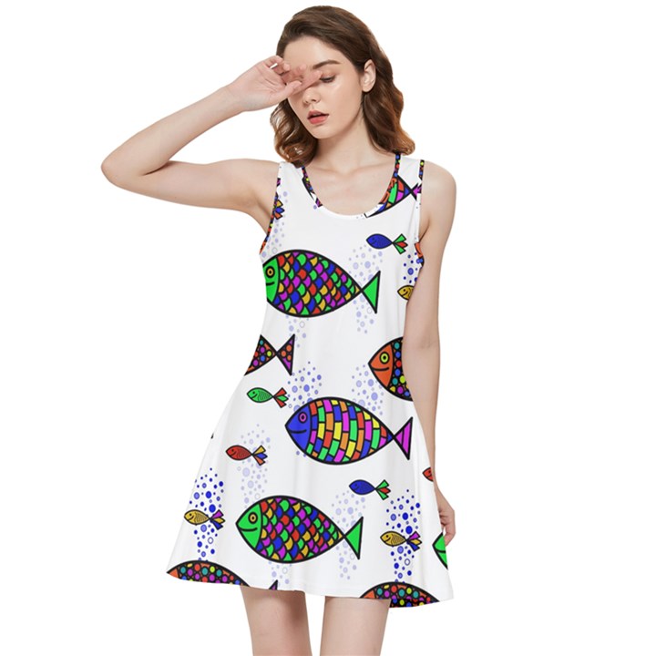 Fish Abstract Colorful Inside Out Racerback Dress
