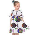 Fish Abstract Colorful Kids  Sailor Dress