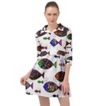 Fish Abstract Colorful Mini Skater Shirt Dress